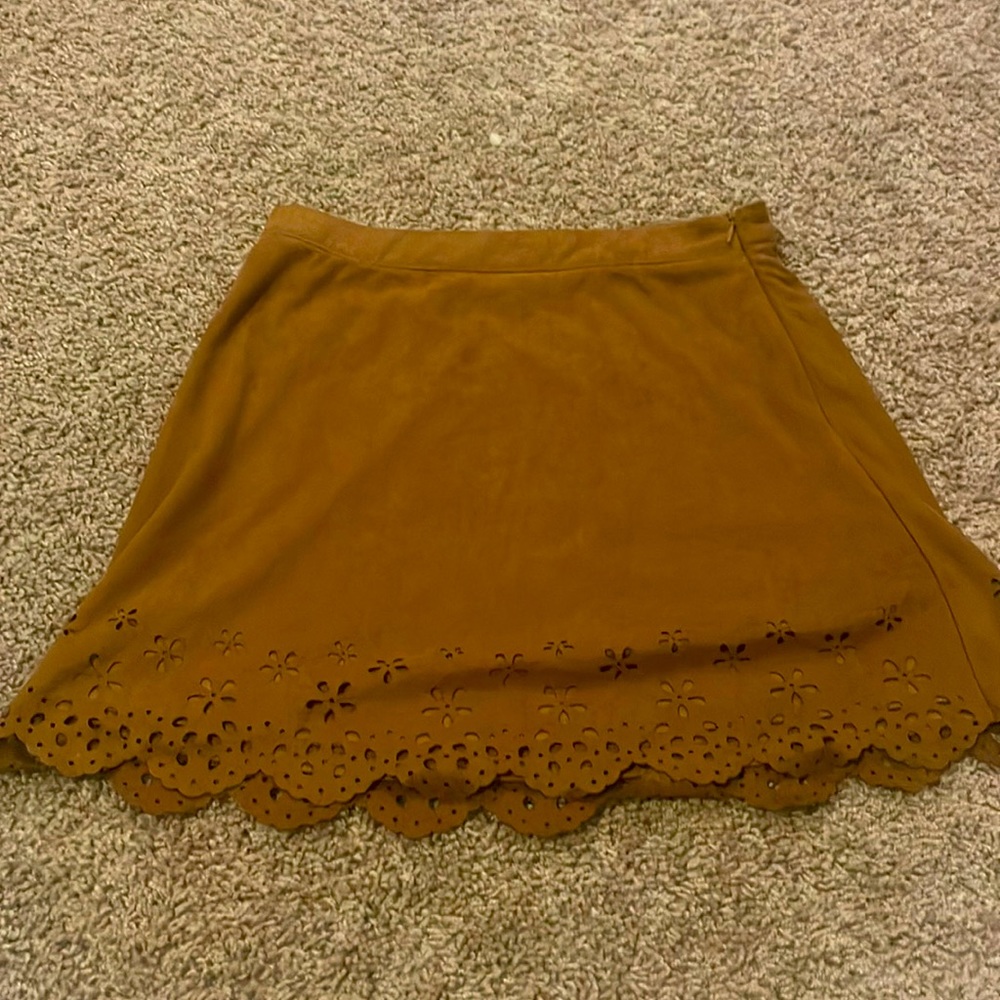 Faux suede tan Skirt